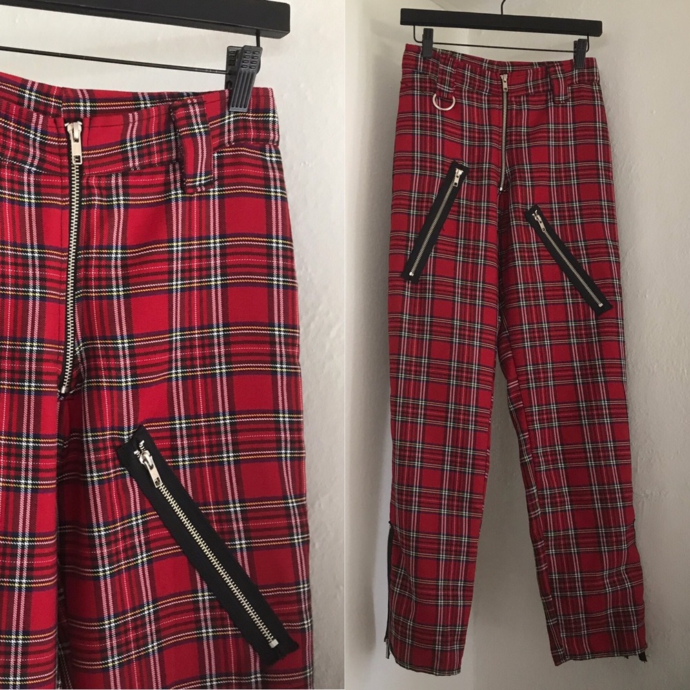 Red Plaid Pants 27x31